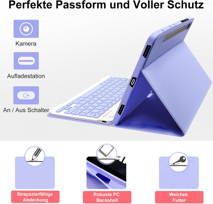 Lachesis Tastatur Hülle für Samsung Galaxy S10 Lite/S10 FE/S9 FE 10.9 Zoll/Tab S9 11 Zoll, Schutzhül
