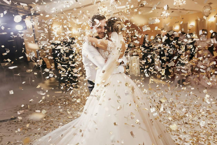 DeinWeddingshop Gästebuch Hochzeit | mit Fragen - quadratisch | Mystery Gold | Hochzeitsgästebuch Ho