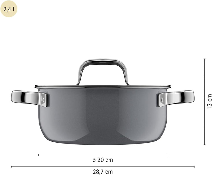 WMF Fusiontec Mineral Pro, Bratentopf mit Deckel, 20 cm, langlebig, kratzfestes Material, Made in Ge