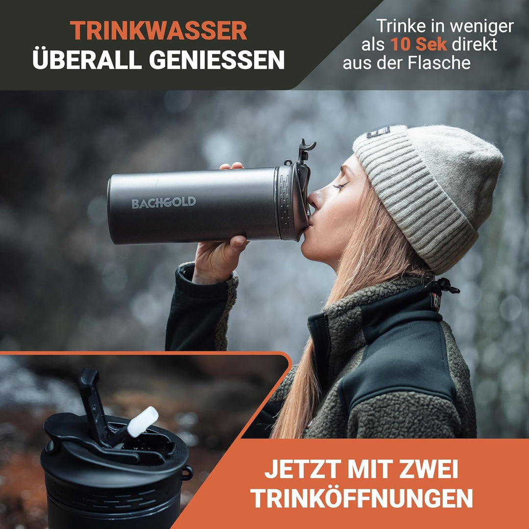 Bachgold® Wasserfilter Outdoor Wechselfilter mit 1500L Filterkapazität I entfernt 99,99% aller Bakte
