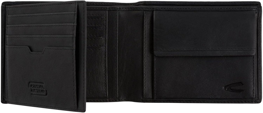 camel active bags Osaka Herren Geldbörse RFID Querformat Leder Mittelgross Schwarz 12 x 2 x 9,5 Schw