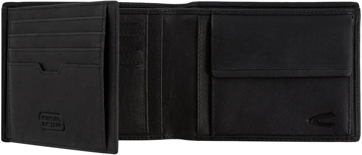 camel active bags Osaka Herren Geldbörse RFID Querformat Leder Mittelgross Schwarz 12 x 2 x 9,5 Schw