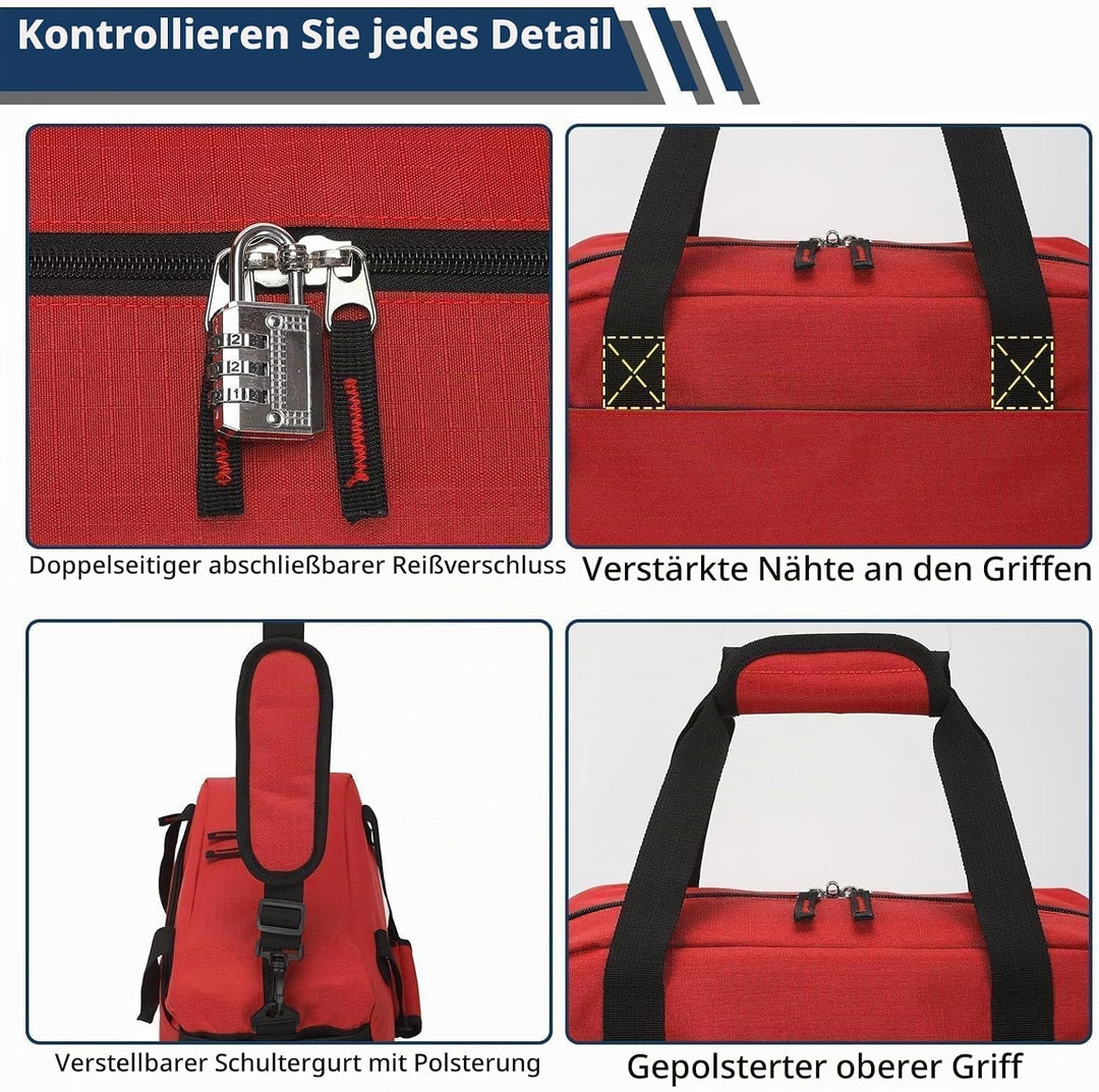 Kleine Sporttasche mit Nassfach - 35×20×20cm Handgepäck, Mini Duffle Bag mit Mehreren Fächern für Sp