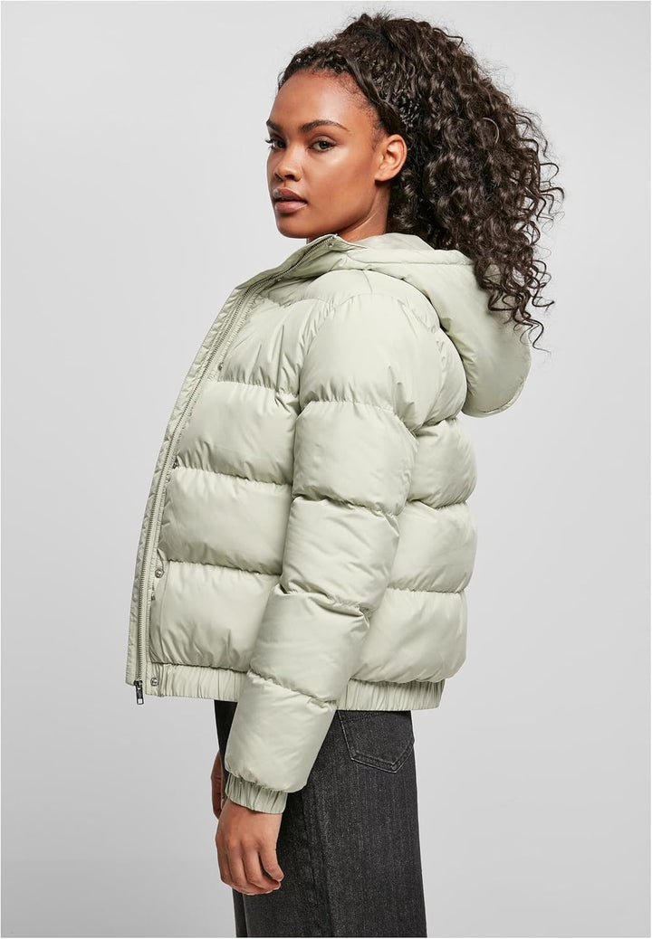 Urban Classics Damen Ladies Hooded Puffer Jacket Jacke XL softsalvia, XL softsalvia