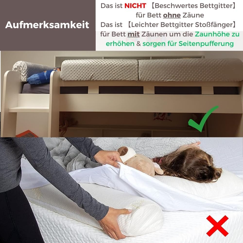 Wonder Space Bettkantenschutz für Kinderbetten, Bettgitter Polsterung Stossstange - Anti-Kollision |
