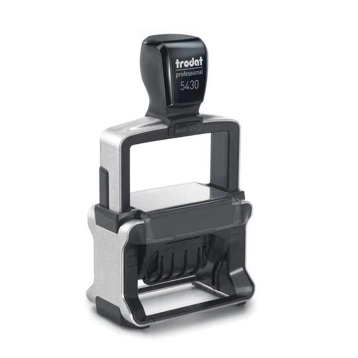 Trodat Professional Datumstempel 5430, selbstfärbend, mit Text Bezahlt, Abdruck 41 x 24 mm, Blau und