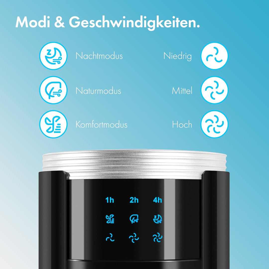 VonHaus 87 cm Turmventilator, Elektroventilator, Schwenkender Ventilator Leise für Jeden Raum, Venti