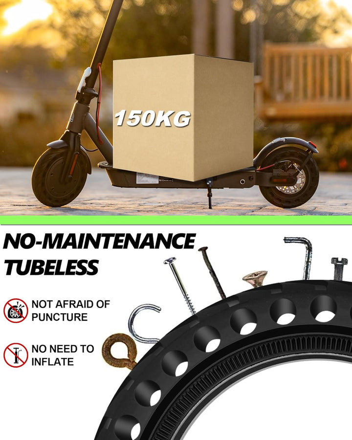 1 Stück E-Scooter Vollgummireifen 50/75-6.1 (8 1/2 x2) Tubeless, Kompatibel mit Soflow SO4/SO3, Xiao