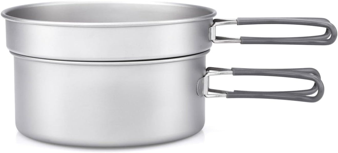Keith Unisex-Adult 2-Piece Titanium Pot and PAN Cook Set, Grey, One Size