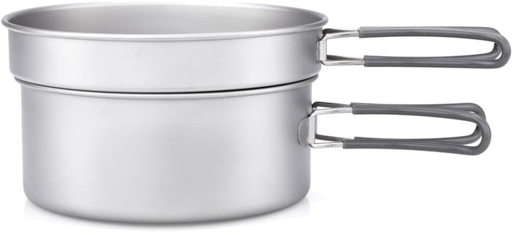 Keith Unisex-Adult 2-Piece Titanium Pot and PAN Cook Set, Grey, One Size