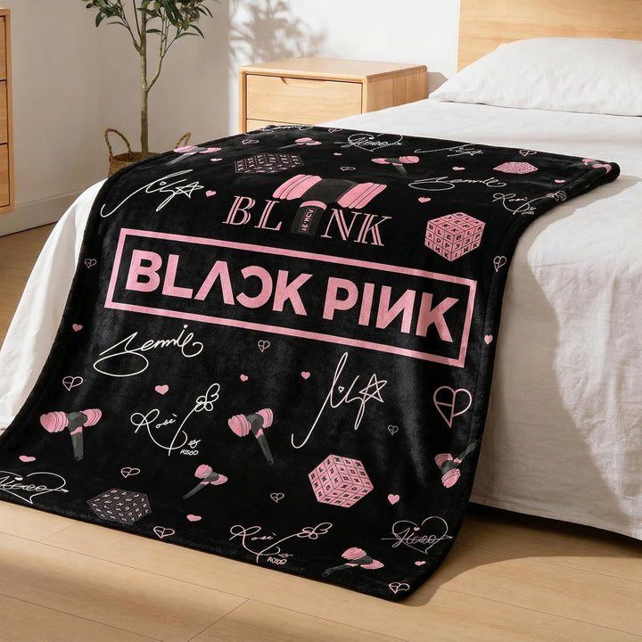 Blackpink Decke für Fans, Mehrzweck-Flanelldecke Superweiche Flanelldecke für Lounging Reisen Outdoo