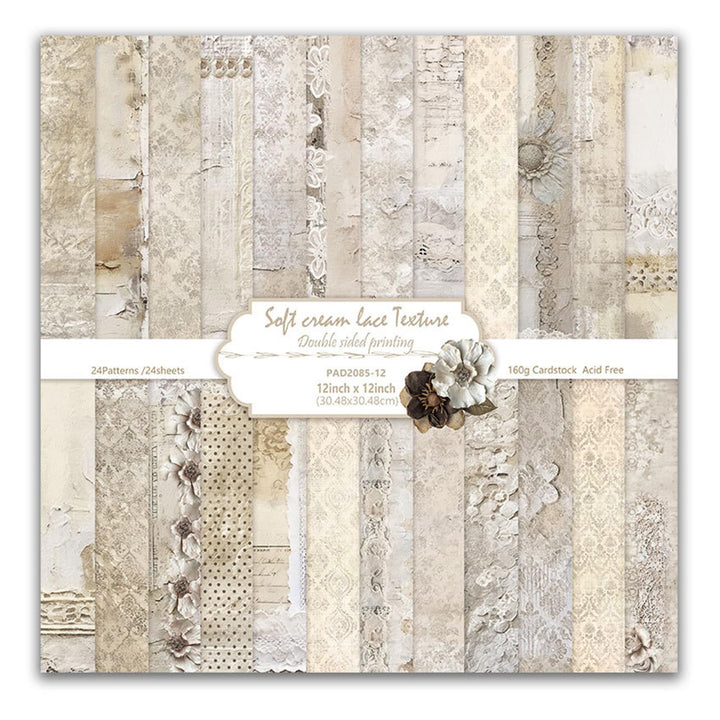 Scrapbook Papier Vintage Scrapbook Bastelpapier mit Blumen Muster, 24 Blatt Doppelseitiges Scrapbook