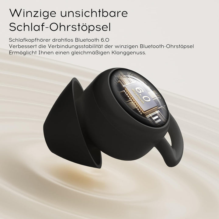 Schlafkopfhörer Bluetooth 6.0, Schlafkopfhörer Seitenschläfer, Mini Kopfhörer zum Schlafen mit Noise