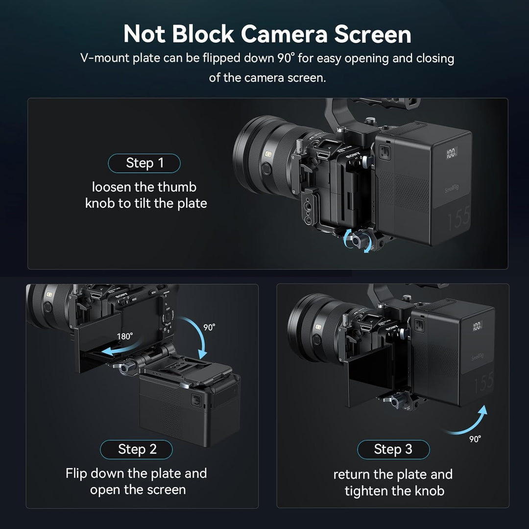 SMALLRIG V-Mount Battery Plate, V-Lock-Akku Mounting Plate mit Schnellwechselplatte für Arca, Brustp