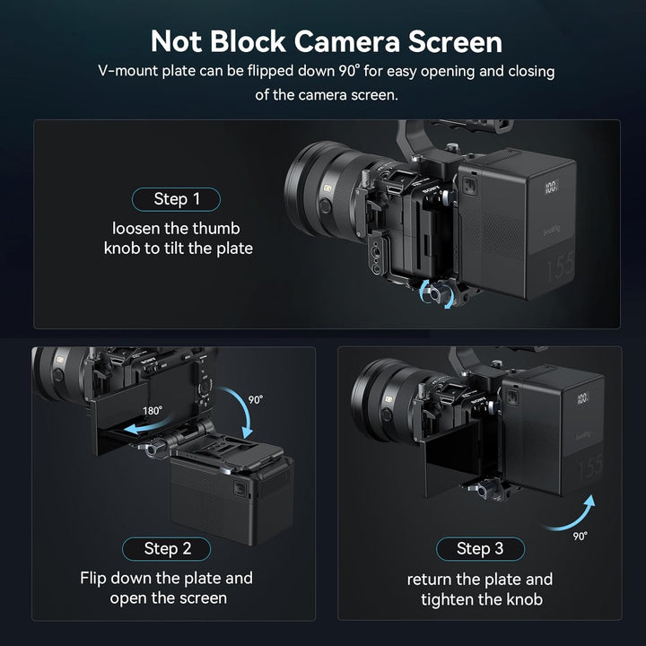 SMALLRIG V-Mount Battery Plate, V-Lock-Akku Mounting Plate mit Schnellwechselplatte für Arca, Brustp
