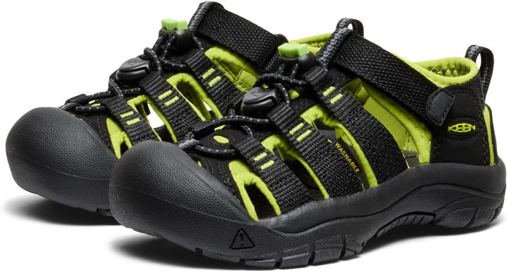 KEEN Unisex Kinder Newport H2 Sandalen 29 EU Black Lime Green, 29 EU Black Lime Green