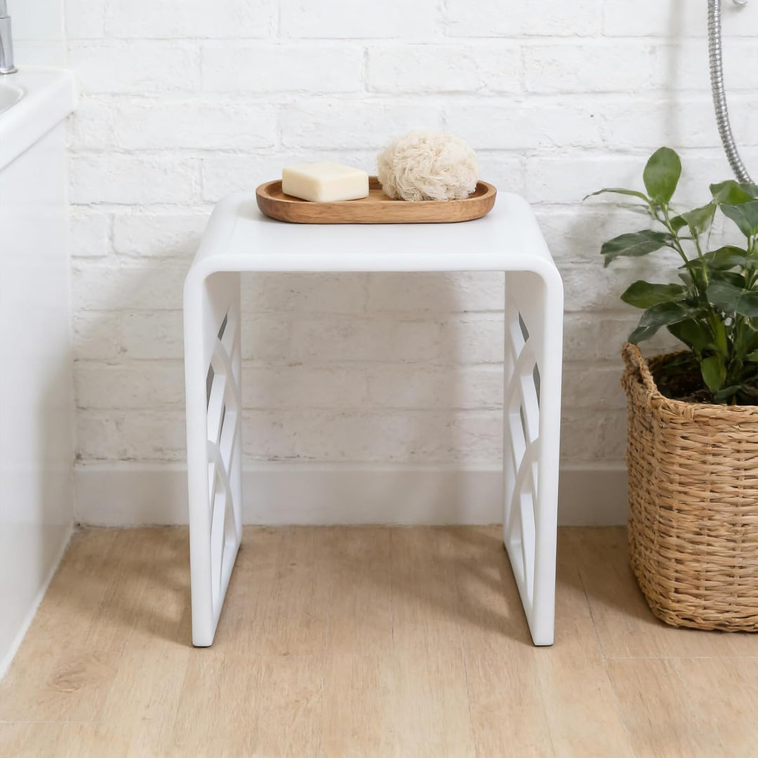 Acryl Sitzhocker Duschhocker Badhocker, U-Förmig Badezimmerhocker für Badezimmer, Eingangsbereich un