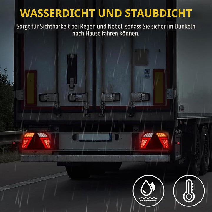 AOHEWEI Anhänger Rückleuchten Kit 12V/24V Wasserdicht Blinker/Bremse/Schwanz/Rückwärts/Nebel/Reflekt