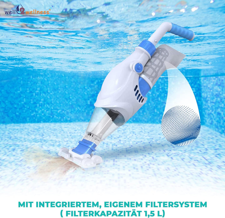 Well2Wellness Pool Elektrosauger AquaJack 211 | Spa Elektrosauger | Handsauger | Bodensauger | Einfa