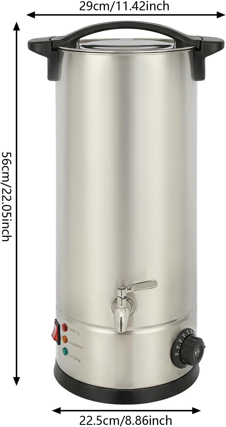 Wachsschmelzer 9L, Wachsschmelztiegel mit Temperaturregelung für Kerzen | 1800W 304 Edelstahl + PP,