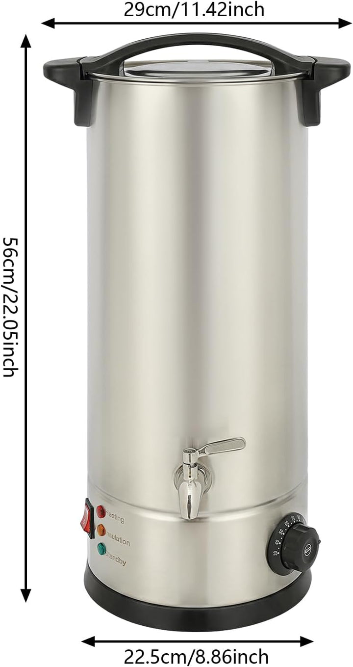 Wachsschmelzer 9L, Wachsschmelztiegel mit Temperaturregelung für Kerzen | 1800W 304 Edelstahl + PP,