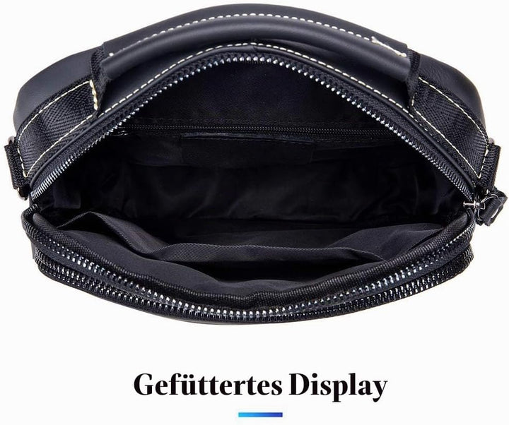 MANNUOSI Herren Schultertaschen business Freizeit Henkeltaschen echtleder vintage Handtaschen Einhei