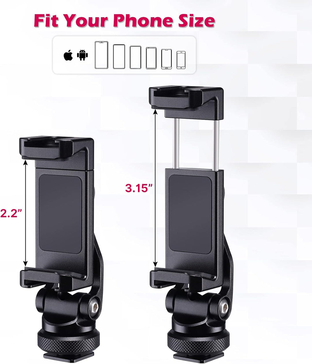 ULANZI ST-10 Metall Handyhalterung Handy Stativ Adapter Zubehör Tripod Selfie Stick Smartphone Halte