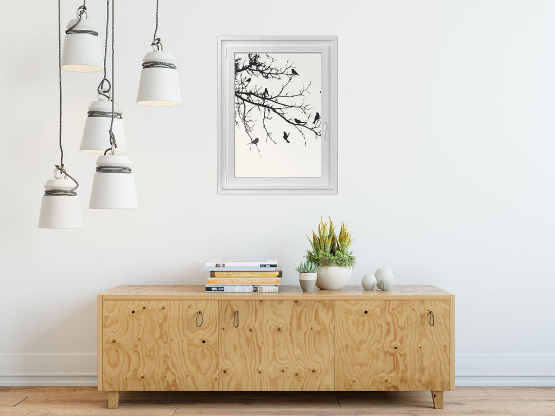 Fensterfolie Sonnenschutz I Hochwertige Folie für Fenster - selbsthaftend I Dekofolie für Bad, Küche