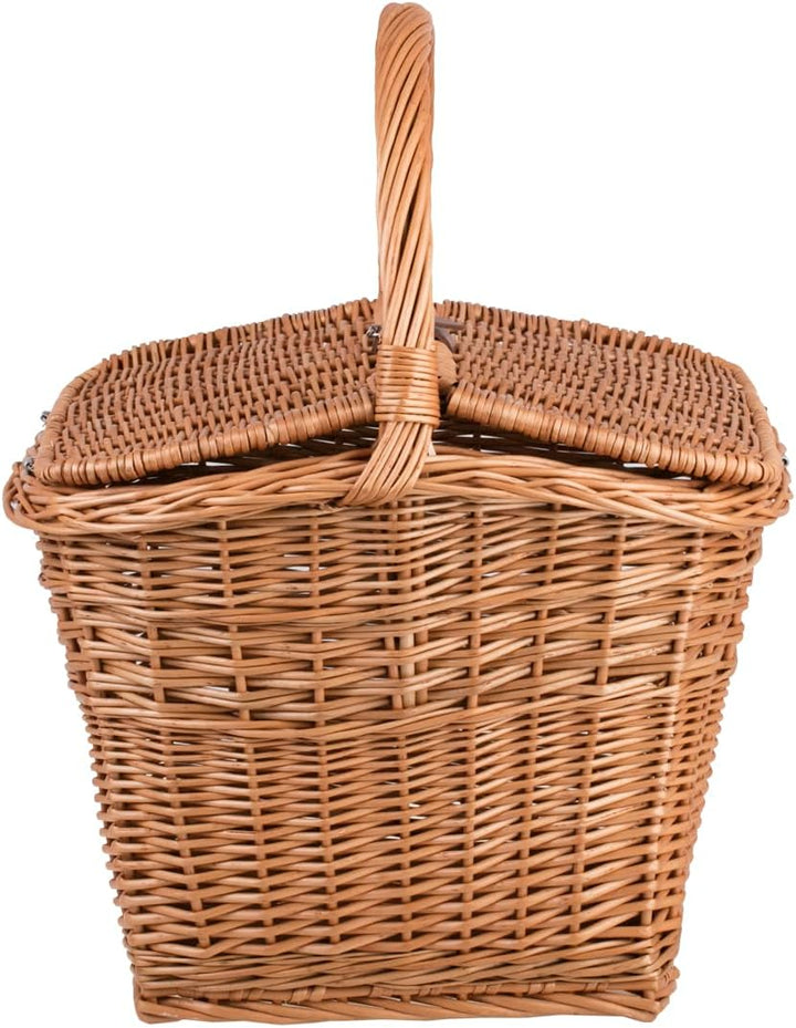 Picknickkorb Weidenkorb mit Deckel grosser Aufbewahrungskorb für Obst und Gemüse Proviantkorb Essens