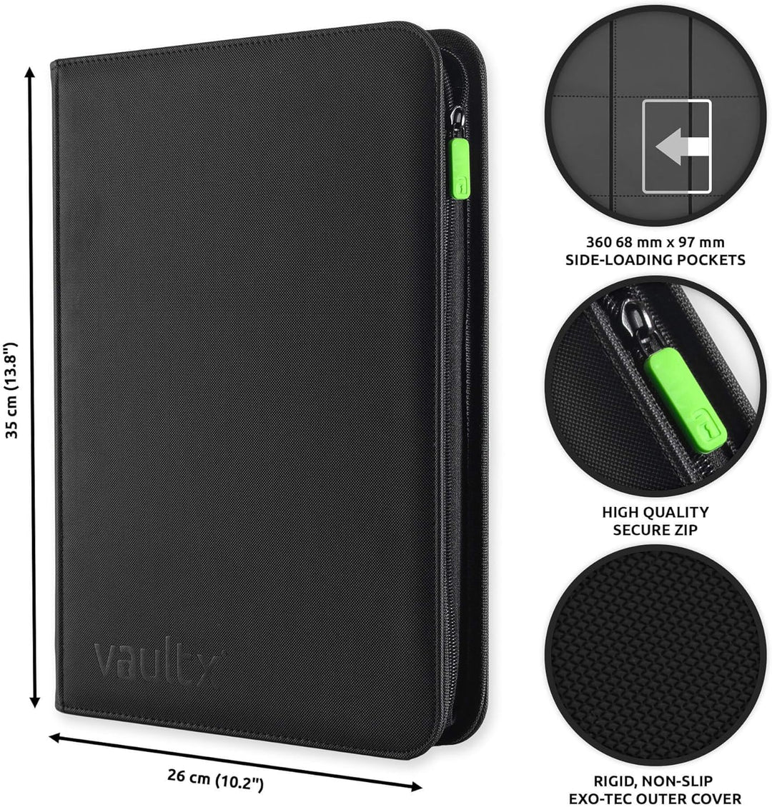 Vault X Premium eXo-Tec Zip Heftmappe - 9 Fächer Sammelkarten Trading Cards Mappe - 360 Fächer mit S