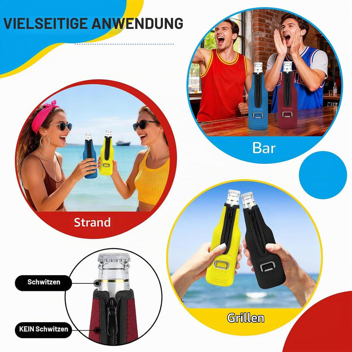 4 Stück 12oz 330ml Bier Flaschenkühler Neopren Manschette Bierkühler Flaschen Kühlmanschette Getränk