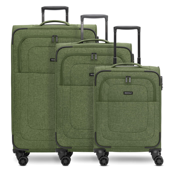 REDOLZ Koffer-Set 3-teilig für Damen & Herren | leichte & stabile Reise-Trolleys, hochwertiges Softc