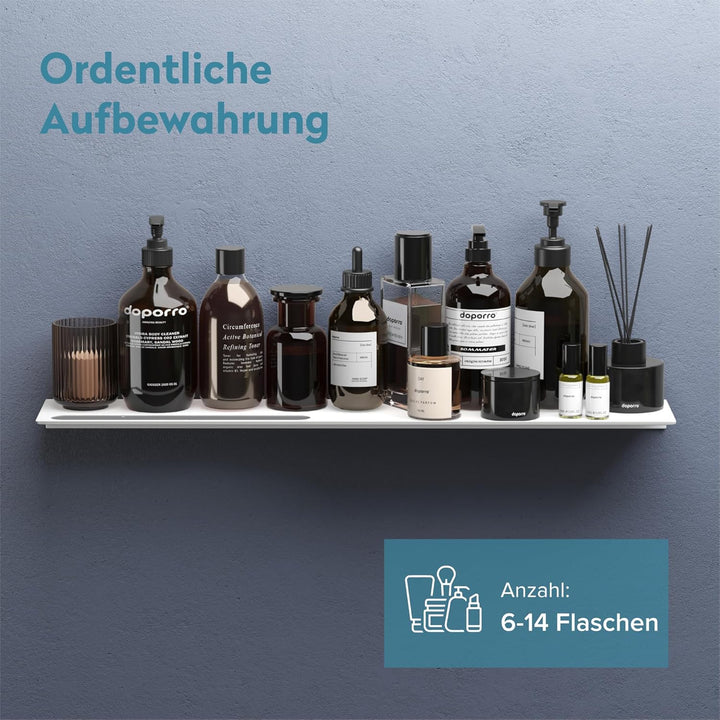 doporro Duschablage ohne Bohren 60 cm, Duschregal selbstklebend aus Aluminium, Wandregal/Badregal mi