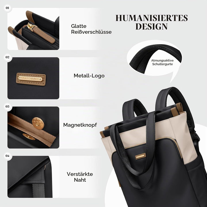 GOLF SUPAGS Convertible Laptop-Rucksack für Frauen Casual Daypack Notebook Tote Bag für Arbeit Hochs