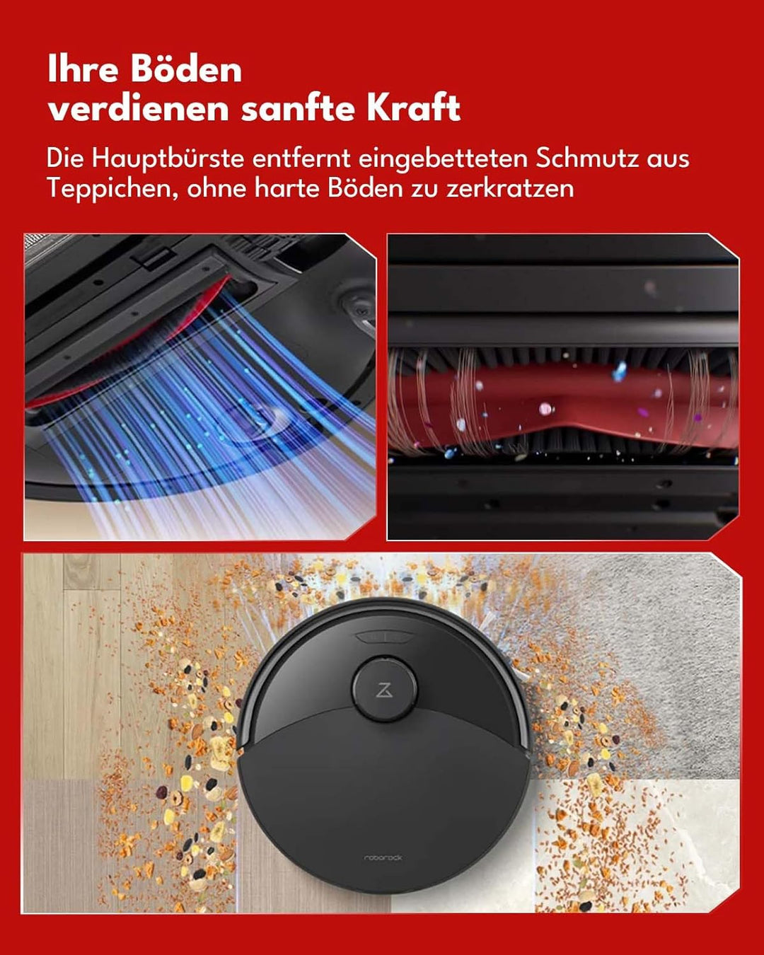 24 Stück Ersatzteile Set für Roborock Q10 S5+ Robot Staubsauger, Zubehörsets mit 2 Hauptbürste, 6 Se