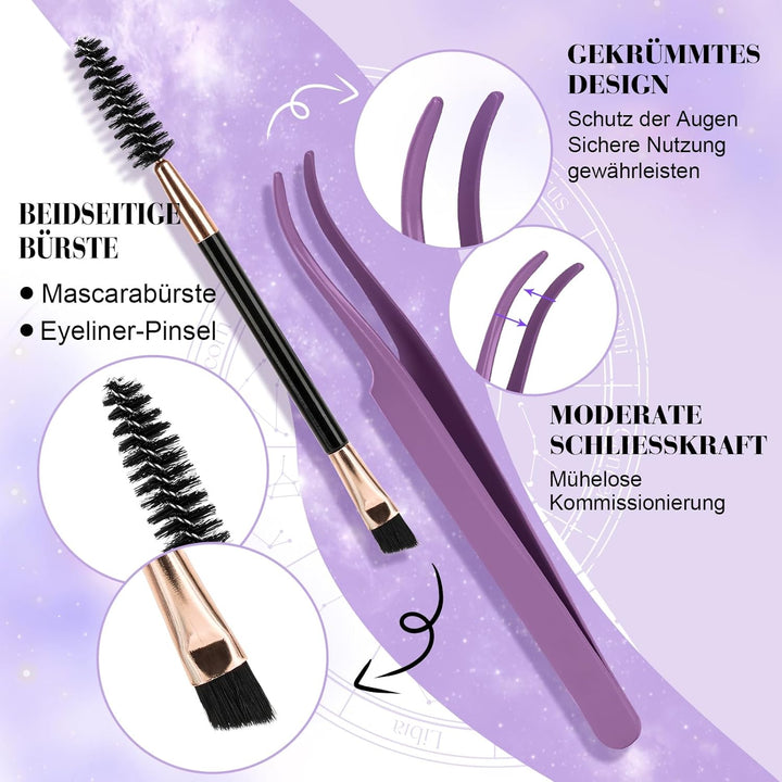 B&Q Lashes Extension Set 156 PCS Lash Extension Set 8-16MIX Wimpern Extensions Mit Mascara Pinsel Kl