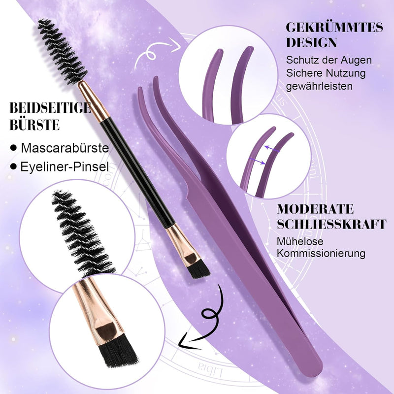B&Q Lashes Extension Set 156 PCS Lash Extension Set 8-16MIX Wimpern Extensions Mit Mascara Pinsel Kl
