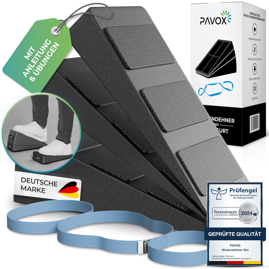 PAVOX® Wadendehner - extra rutschfeste Kniekeile inklusive eines Yogagurts | vielseitig einsetzbare