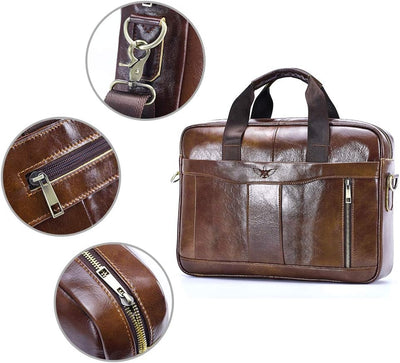 BAGZY Laptoptasche 15.6 Zoll Aktentasche Herren Umhängetasche Geschenk für Männer Handtasche für Mä