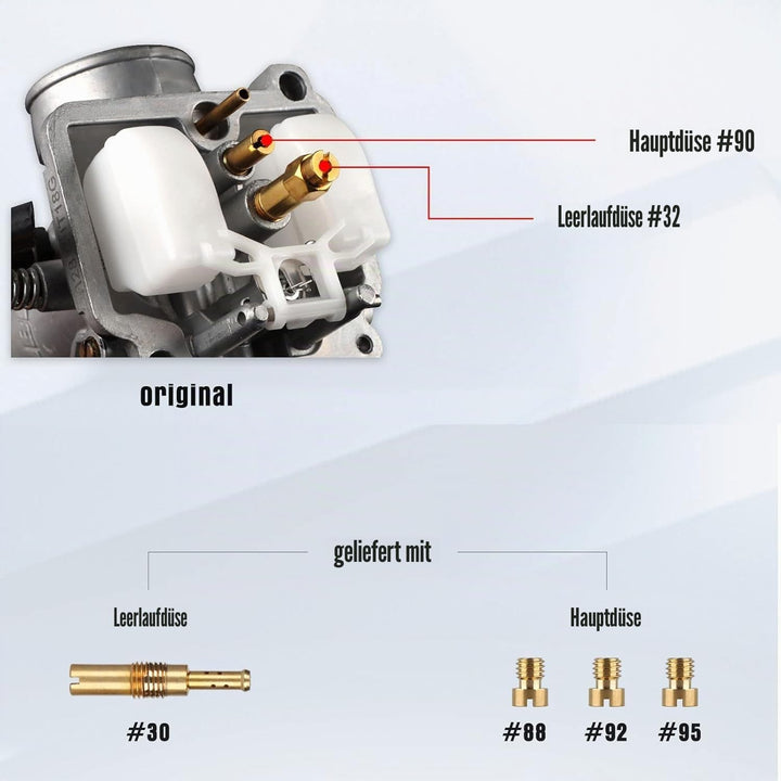 NIBBI PE17mm Vergaser für 80cc-100cc Flansch Motorrad Motor Vergaser mit Carb Jets PE-Flansch-17mm,