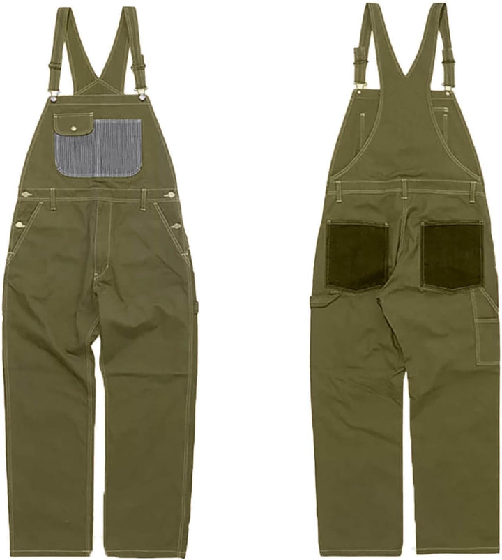 Duohropke Herren Denim Latzhose Overalls Jeanshose Männer Cargo Jeans Retro Jumpsuit Arbeitshose Bla