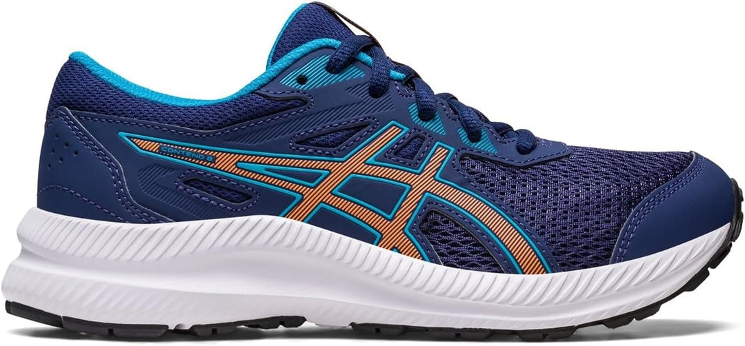 ASICS Contend 8 GS Sneaker, Indigo Blue/Sun Peach, 39 EU 39.5 EU Indigo Blue Sun Peach, 39.5 EU Indi