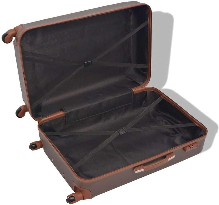vidaXL Kofferset 4-TLG. Kaffeebraun Hartschalenkoffer Reisekoffer Set Trolley