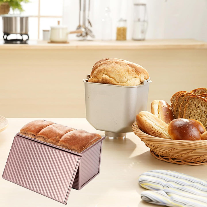 Toastbrotform Aluminium, Toastbrot Backform Mit Deckel 450g, Brot Antihaft Brotformen, Mit Teigschab