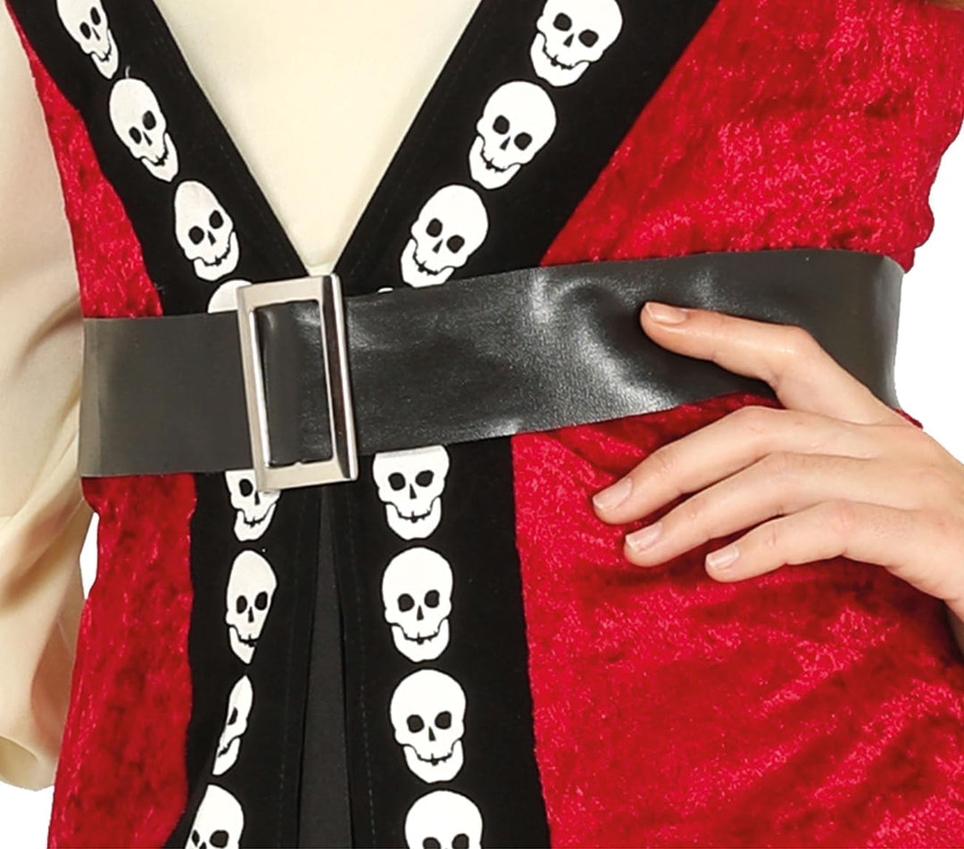 Generique - Freibeuter Piratin Kostüm für Damen schwarz-rot-beige