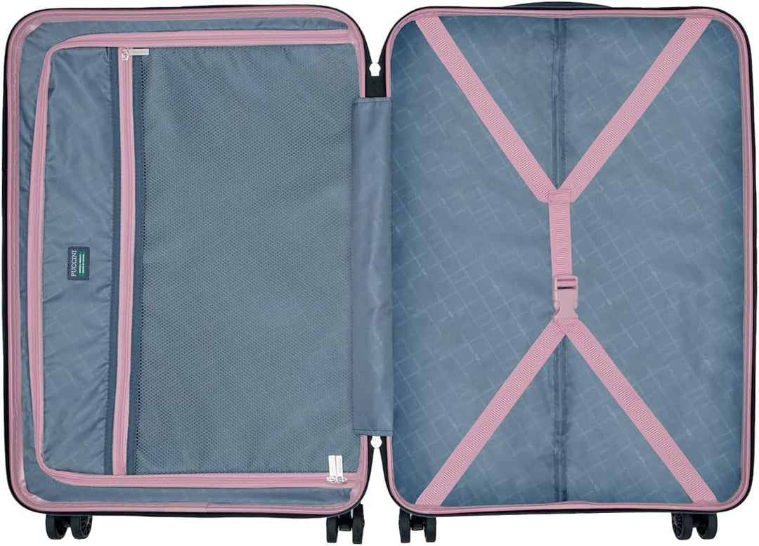 PUCCINI Polycarbonat Koffer Valencia Hartschalenkoffer Trolley Leicht Reisekoffer mit Zwillingsrolle