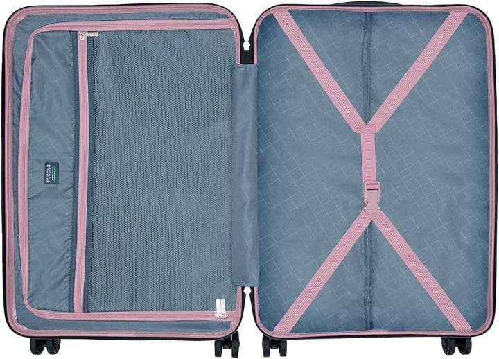 PUCCINI Polycarbonat Koffer Valencia Hartschalenkoffer Trolley Leicht Reisekoffer mit Zwillingsrolle