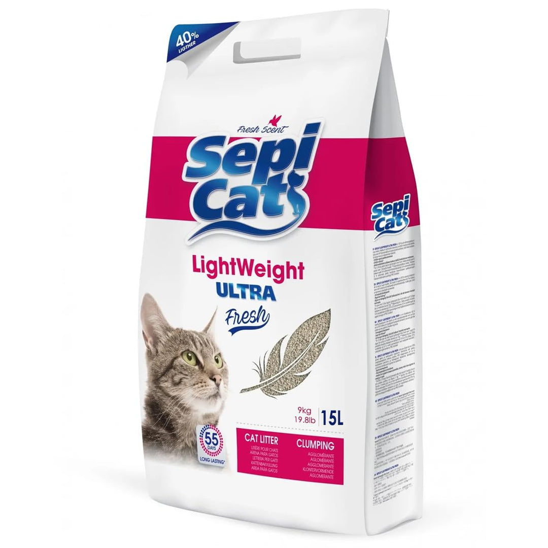Lightweight Ultra Fresh Bindestreu – leichter Sand und extrem klumpig mit feinem Parfüm, Katzenstreu