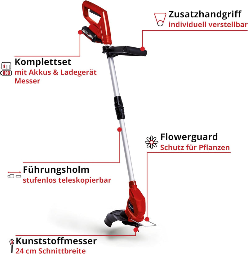 Einhell Akku-Rasentrimmer GC-CT 18/24 Li Power X-Change (18 V, Flowerguard, stufenlos teleskopierbar