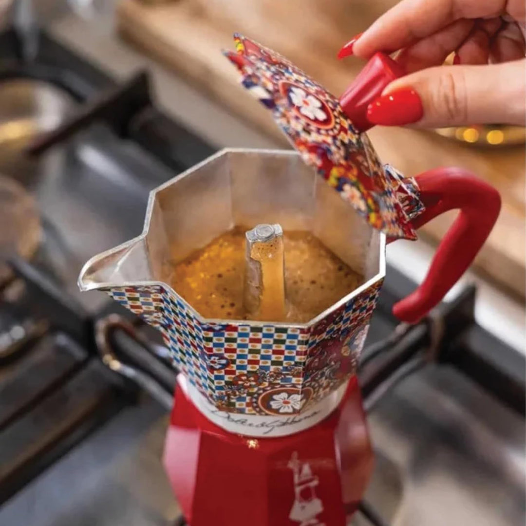 Cafetière italienne Bialetti Moka Express 0005329 6 Tasses D et G Rouge